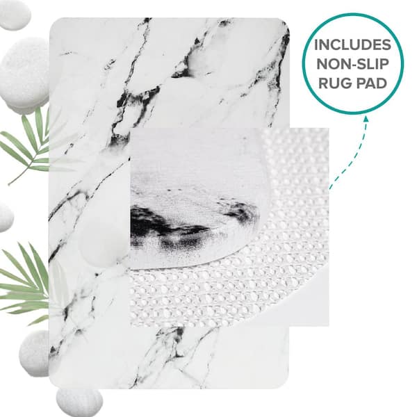 SlipX Solutions Quick-Dry Absorbent Non-Slip Bath Mat Made of Diatomaceous Earth Eco-Friendly Stone Floor Mat, Gray, 17.75” x 13.75” 