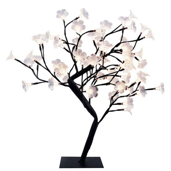 Simple Designs 23.62 in. Black LED Cherry Blossom Decorative Lighted Tree
