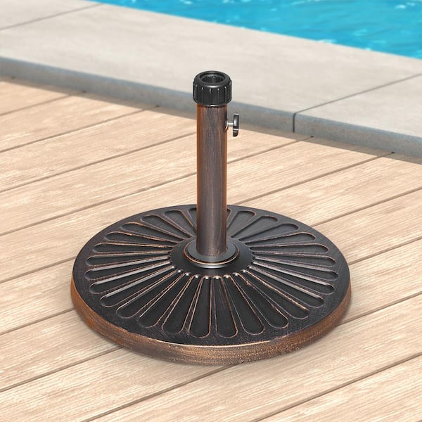 27 lbs. Heavy-Duty Patio Umbrella Base in Bronze