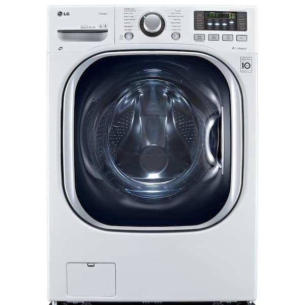 LG 4.3 cu ft. Ultra Large All-in-One Front Load Washer & Electric Ventless Dryer Combo with Pedestal Compatibility in White