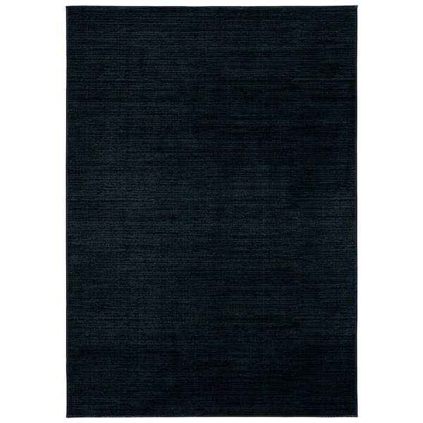 Vision 6 ft. x 8 ft. Black Striated Area Rug