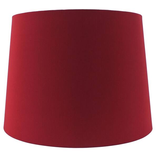 Unbranded 15 in. W x 11 in. H Red Linen Hardback Empire Lamp Shade