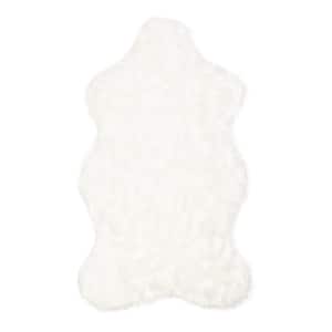 Faux Fur Sheepskin White 3 ft. x 5 ft. Polyester Area Rug