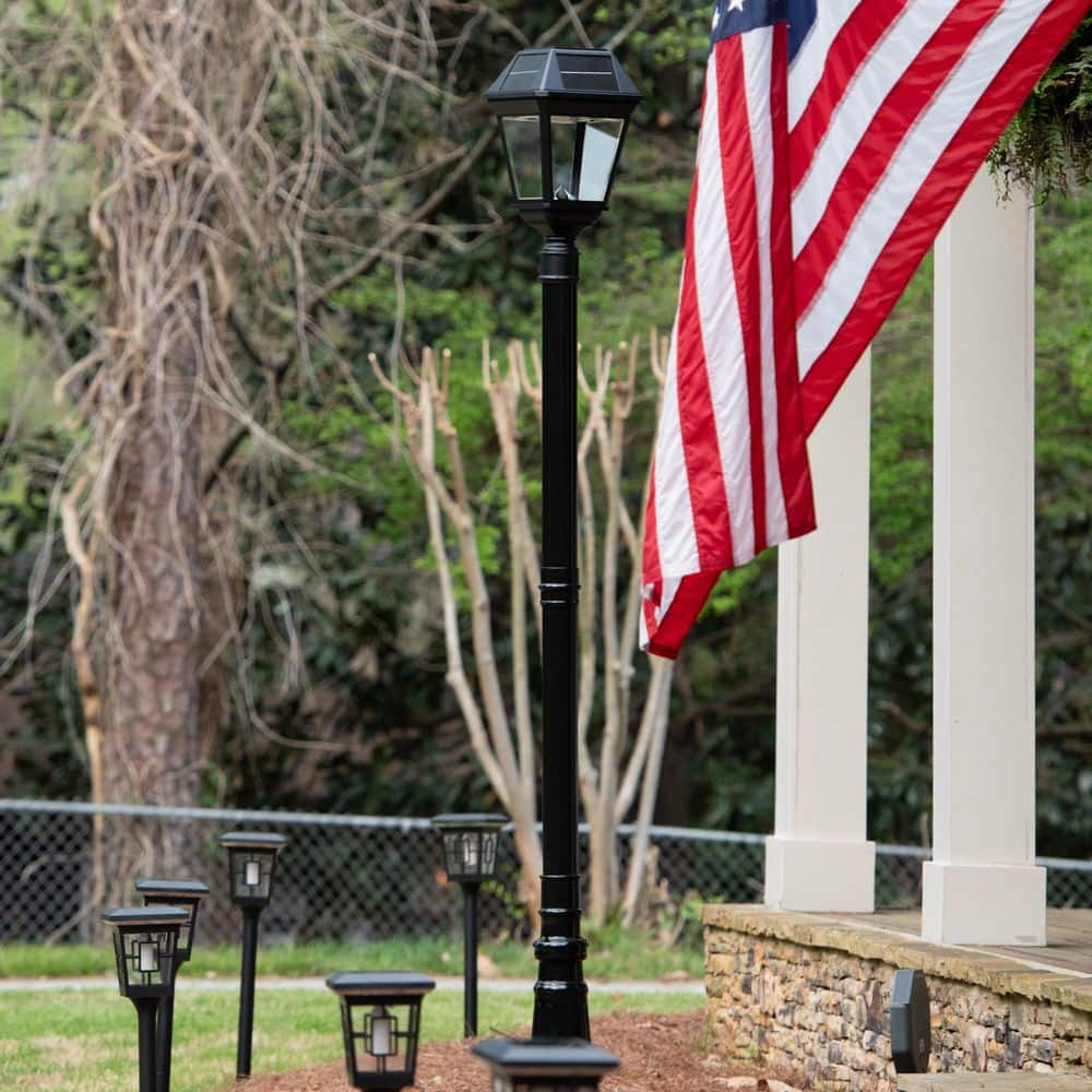 GAMA SONIC Imperial III Black 1-Light Outdoor Commercial Graded