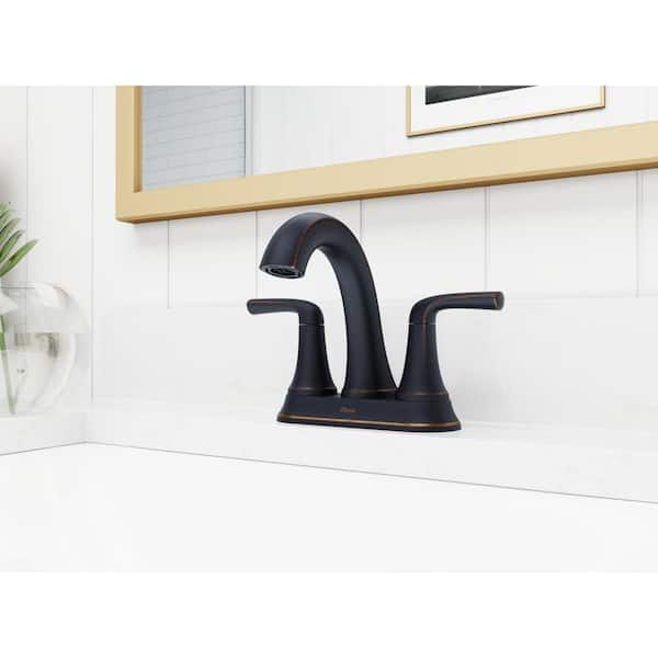 Ladera 4 in. Centerset 2-Handle Bathroom Faucet in Tuscan Bronze(2-Pack)