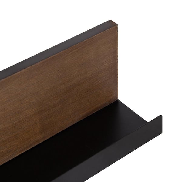 Kate and Laurel Ubbard 4.87 in. x 30.00 in. Walnut Brown Wood