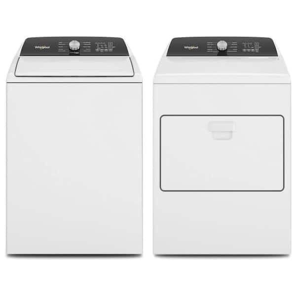 4.5 cu. ft. White Top Load Washer with Faucet and 7 cu. ft. Moisture Sensing Dryer Set