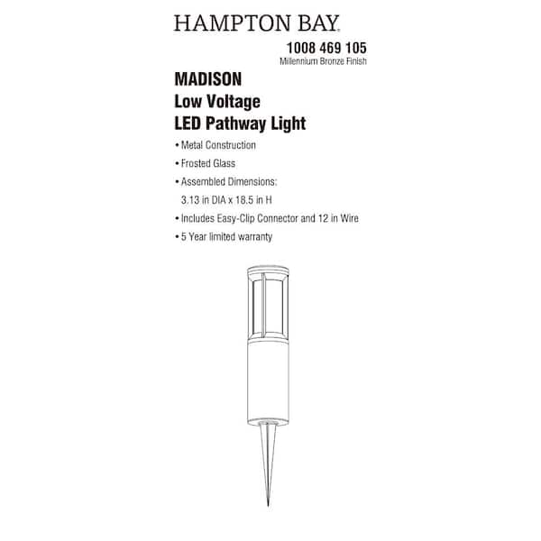 Hampton Bay Madison 20-Watt Equivalent Low Voltage Bronze