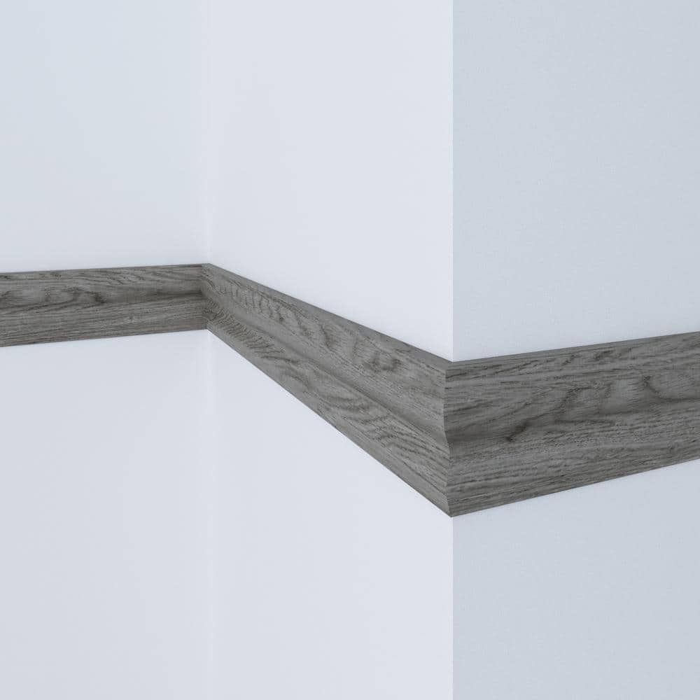 Gray Stained Colonial White Hardwood Chair Rail Moulding