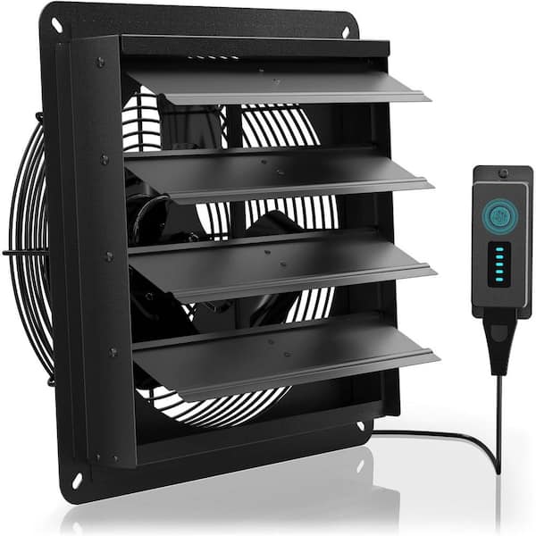 1226 CFM Black Electric Wall Mount Attic Fan with Speed Controller