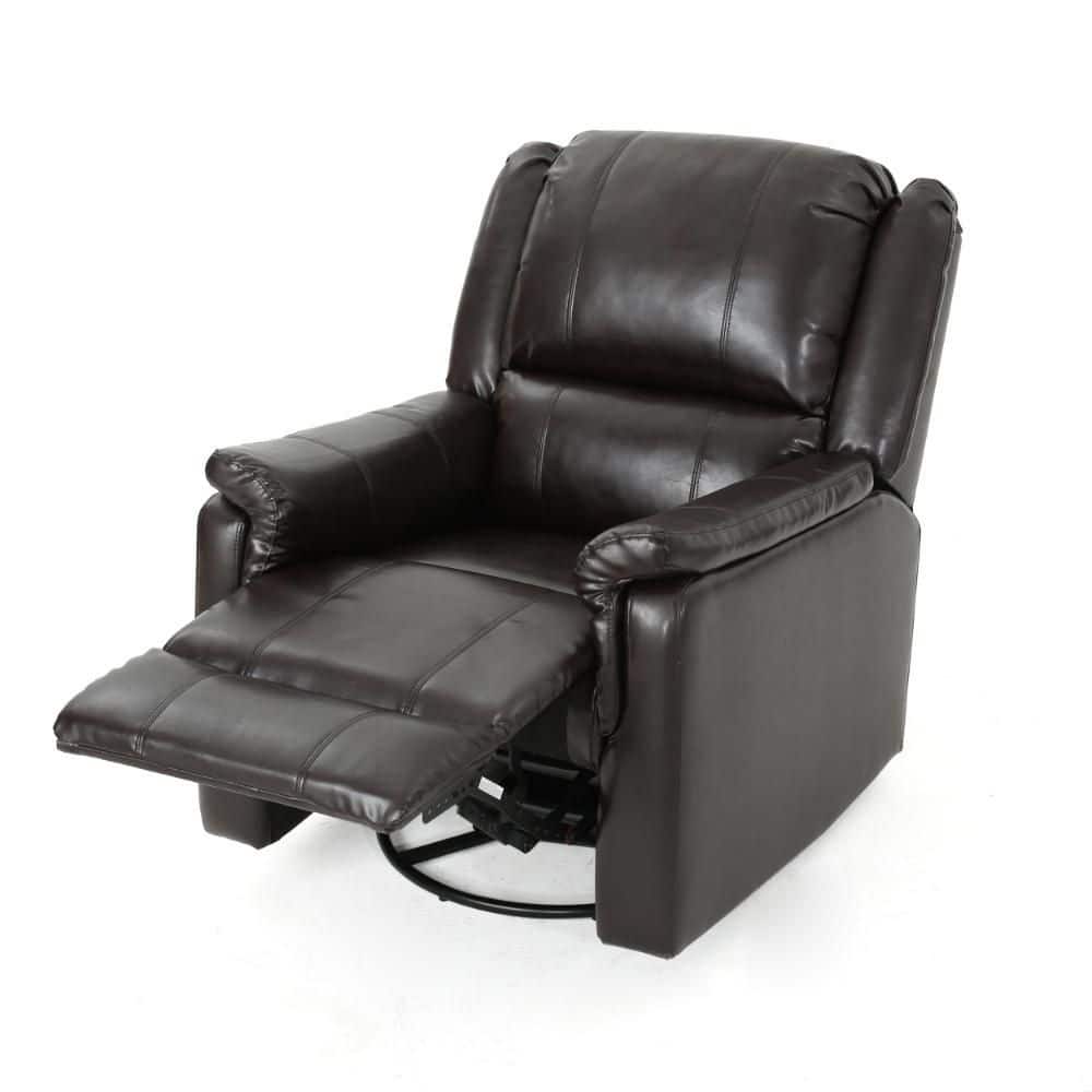 Jemma Brown Leather Swivel Recliner Chair