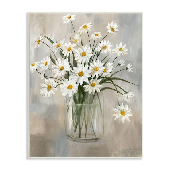 The Stupell Home Decor Collection Daisy Bloom Bouquet Potted Flowers Abstract Pattern by Nan Unframed Nature Art Print 15 in. x 10 in.