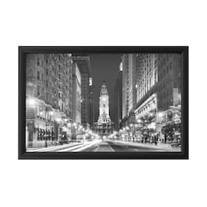 "City Hall Philadelphia 2" by Philippe Hugonnard Framed with LED Light Landscape Wall Art 16 in. x 24 in.