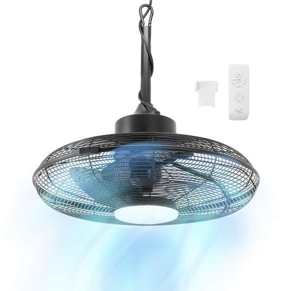 20 in. 3-Speed Gazebo Outdoor Hanging Mounted Wall Fan in Matte Black