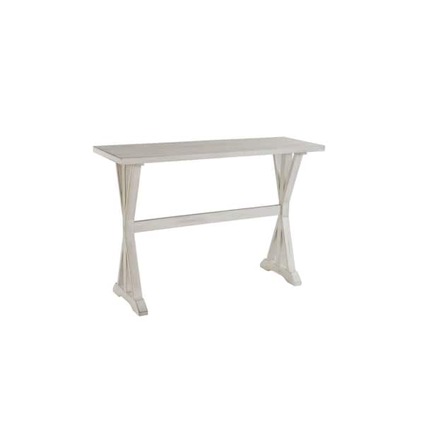Boraam Jamestown 48 in. White Wash Standard Rectangle Wood Console Table