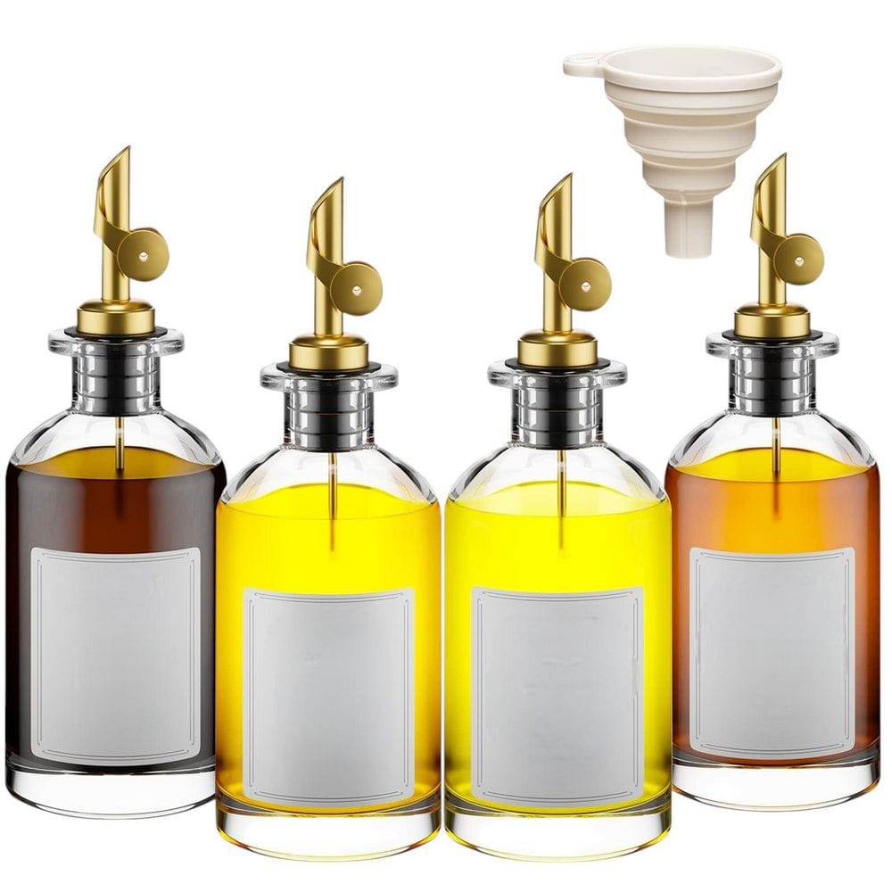 12 oz. Glass Olive Oil Dispenser Bottle for Kitchen, Oil and Vinegar Dispen
