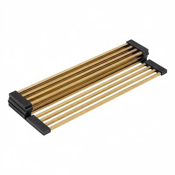 LedgeFit 12 in. x 17 in. Foldable Drying Rack for Workstation Sinks in Brushed Gold