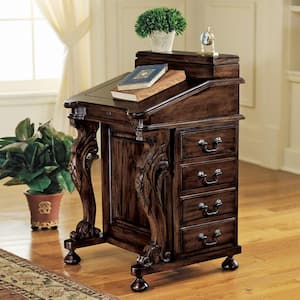 The Captain's 21 in. Square Mahogany Brown 4-Drawer Davenport Desk