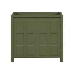 36 in. Freestanding Bath Vanity Cabinet Without Top in Green with 2-Doors