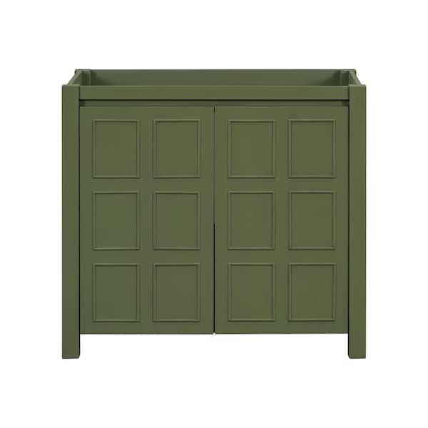 JUJABU 36 in. Freestanding Bath Vanity Cabinet Without Top in Green with 2-Doors