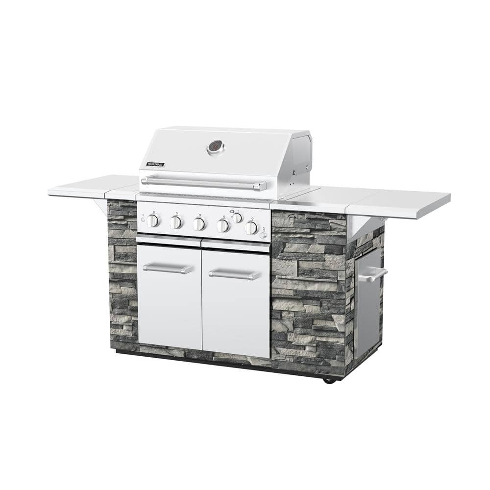 SPIRE 5-Burner Propane Gas Grill Island in Seascape Gray 860-0032A ...