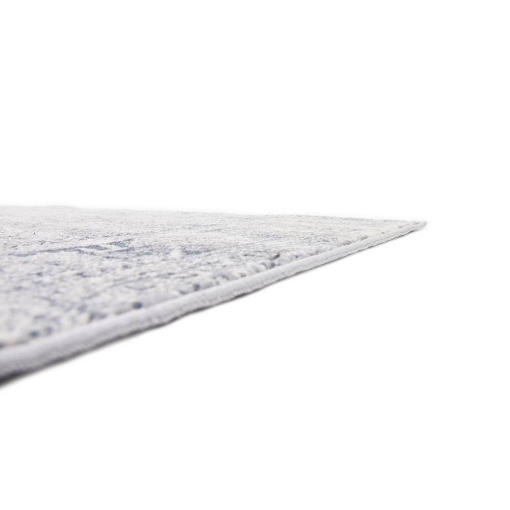 Modern Gray Synthetic 4' x 6' Easy-Care Stain-Resistant Rug
