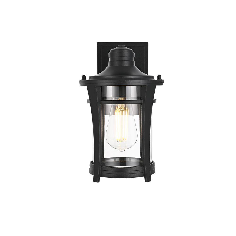 11 in. Black Outdoor Hardwired Wall Sconce with No Bulbs Included price history on PriceWatchPro
