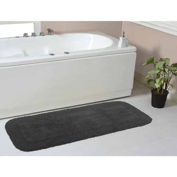 HOME WEAVERS INC Radiant Collection 100% Cotton Bath Rugs Set, Machine Wash, 21 in. x54 in. Runner, Gray
