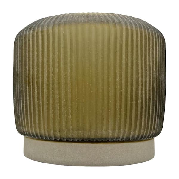 castellousa 8 in. Decorative Ribbed Brown Glass Cylinder Vase