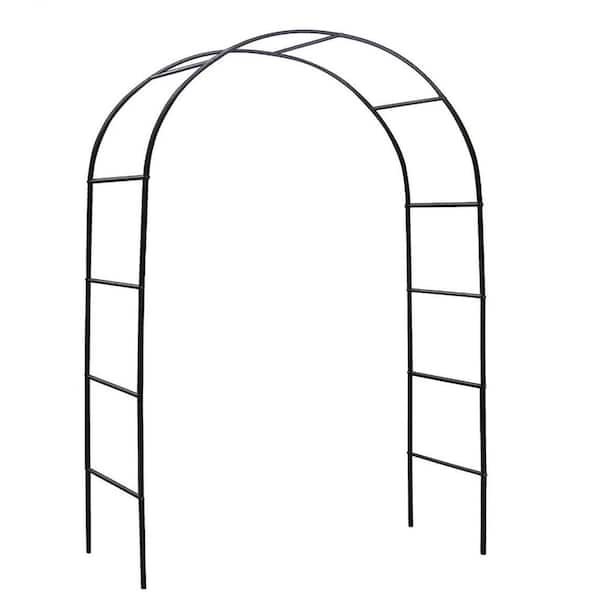 92 in. x 53 in. x 16 in. Metal Garden Arch Trellis, Black Arbor for Climbing Plants, Vines, Weddings and Outdoor Decor