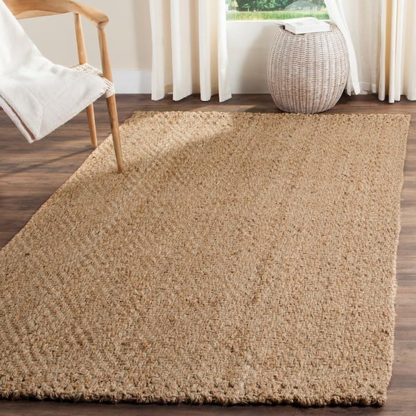 Natural Fiber Beige 7 ft. x 7 ft. Square Geometric Area Rug