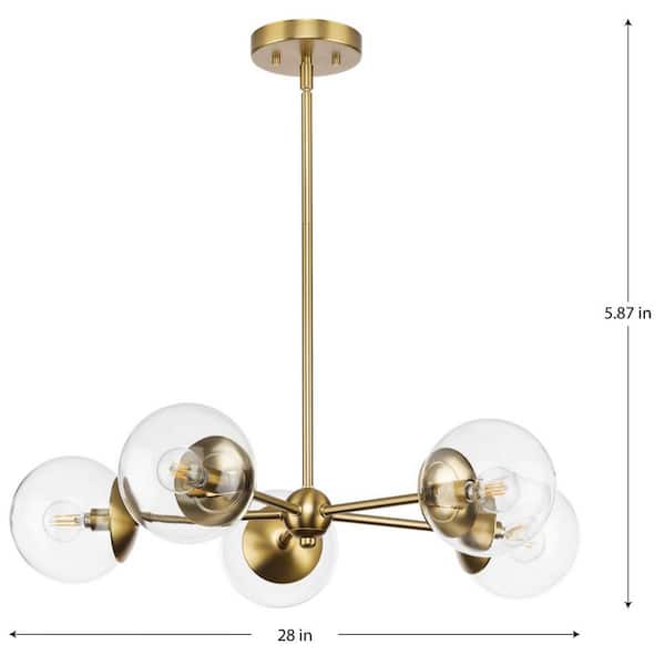 Progress Lighting Atwell 5-Light Brushed Bronze Mid-century Chandelier