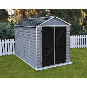 SkyLight 6 ft. W x 10 ft. D Dark Gray Deco Plastic Garden Outdoor Storage Shed 60.6 sq. ft.