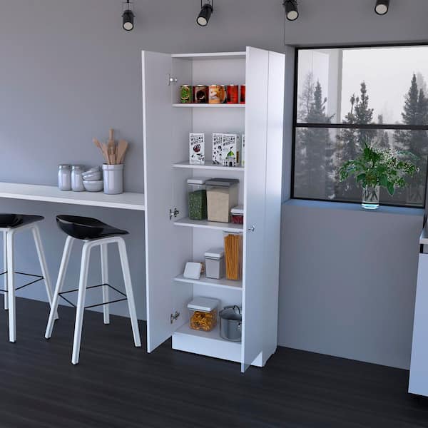 Tahanbath Buxton Rectangle 2-Door Storage Tall Cabinet White