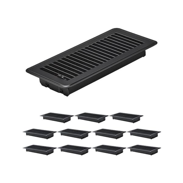 VEVOR 4 x 10in. Floor Registers, 12-Pack Vent Grilles, HAVC Heavy-Duty Walkable Iron Floor Vents, Easily Adjustable Rust-Proof