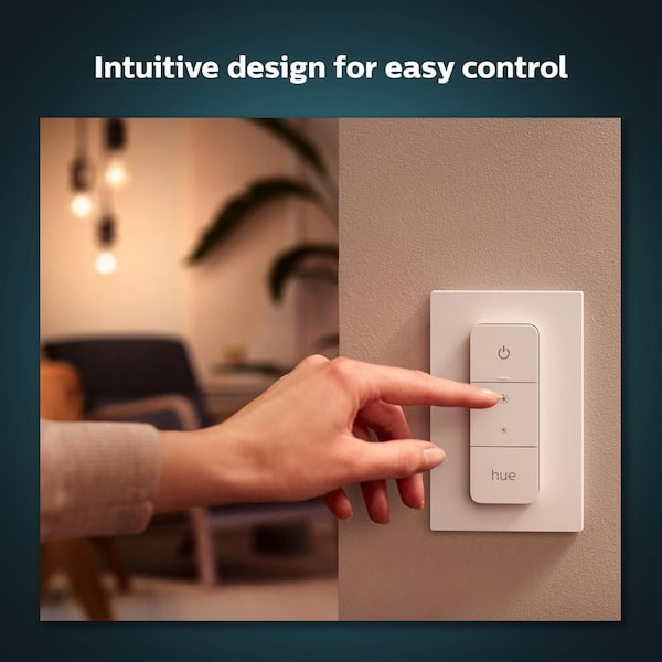 Philips Hue Smart Dimmer Switch for Hue Lights, White, Works with