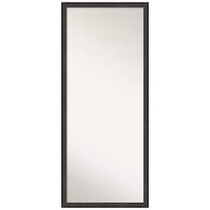 Dappled Black Brown Narrow 26.75 in. W x 62.75 in. H Non-Beveled Modern Rectangle Framed Full Length Floor Leaner Mirror