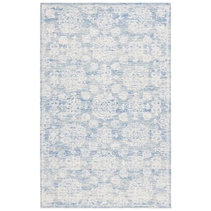Ebony Ivory/Blue Doormat 3 ft. x 5 ft. Floral Area Rug