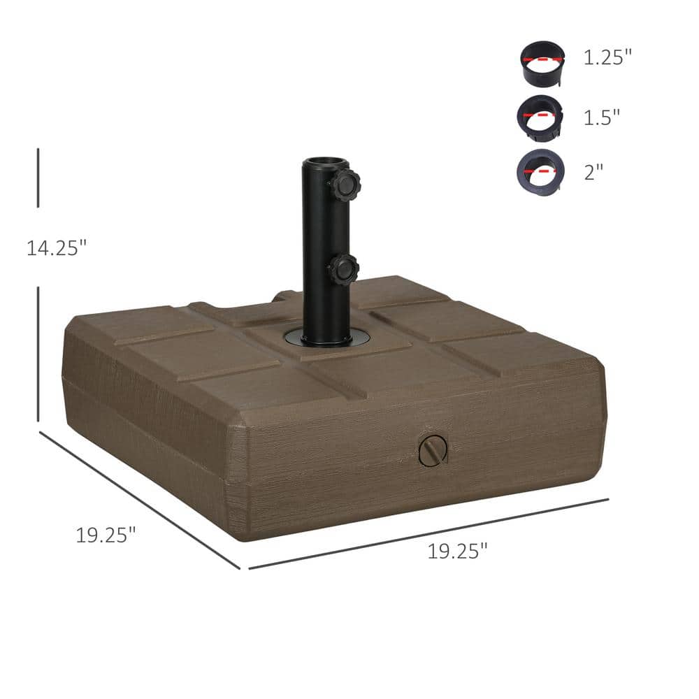 Brown Fillable HDPE Umbrella Base with Steel Holder