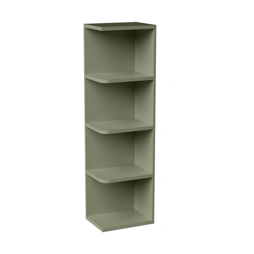 9 in. W x 12 in. D x 42 in. H Ready to Assemble Solid Wood Shaker Wall Ending Shelf Kitchen Cabinet in Sage Green