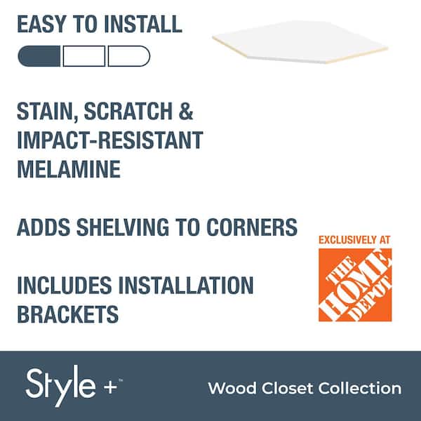 Style+ White Corner Shelf Kit