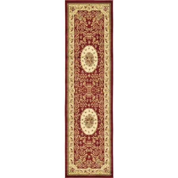 Unique Loom Versailles Phillipe Red 2' 7 x 10' 0 Runner Rug