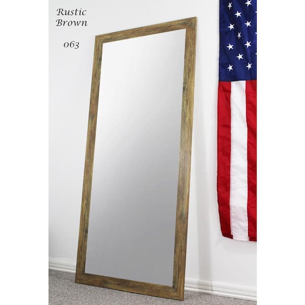 Unbranded Oversized Brown Barnwood Composite Rustic Mirror (71 in. H X 32 in. W)