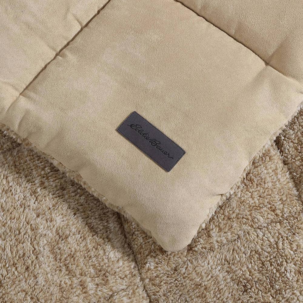 Full Reversible Brown Microfiber Comforter and Sham Set