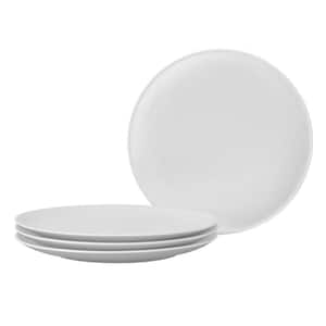 Colorscapes White-on-White Swirl 8.25 in. (White) Porcelain Coupe Salad Plates, (Set of 4)