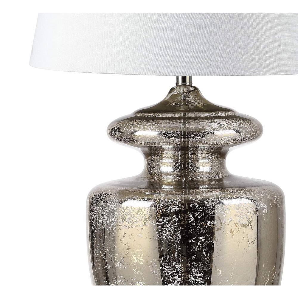 Hughes 31" Silver Mercury Glass Table Lamp with Linen Shade