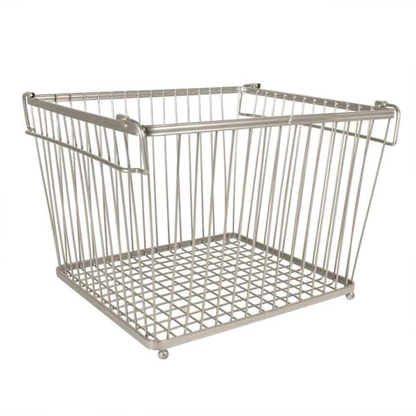 interDesign 23 in. x 8.5 in. Silver York Lyra Large Bin