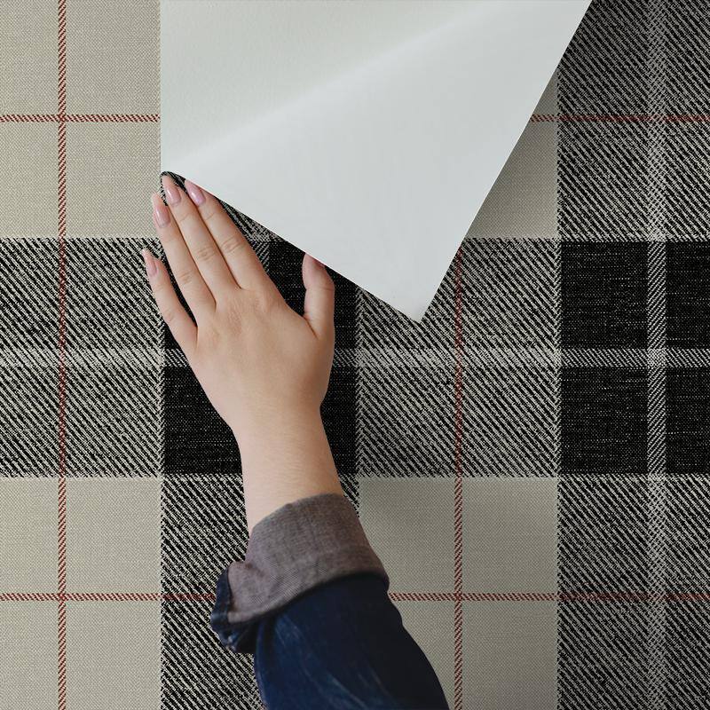 Blacksmith & Red Plaid Vinyl Peel and Stick Wallpaper Roll