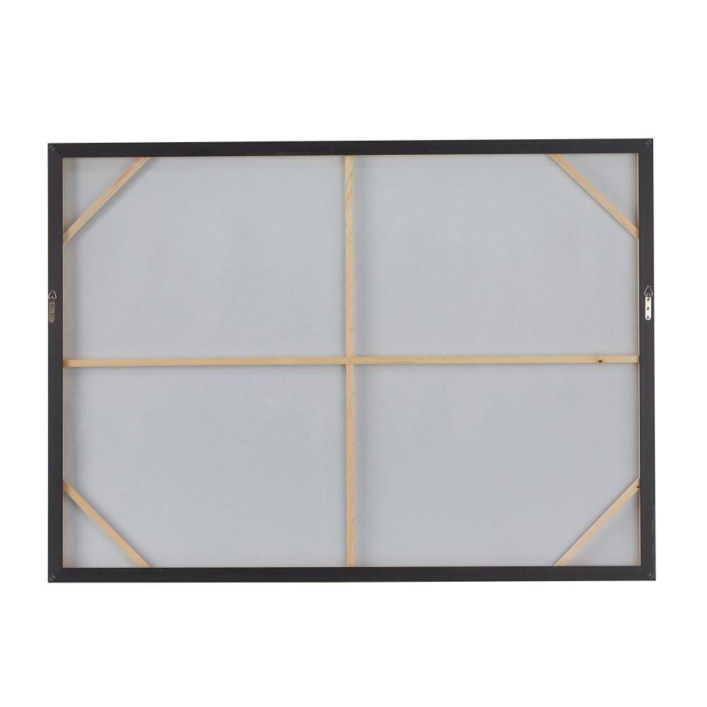 Large Silver Framed Abstract Canvas Wall Art