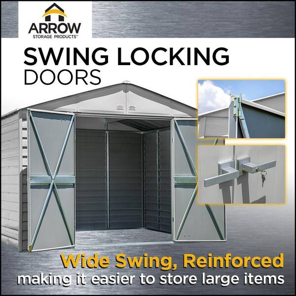 Arrow Select 6 ft. W x 7 ft. D Charcoal Metal Shed 39 sq. ft